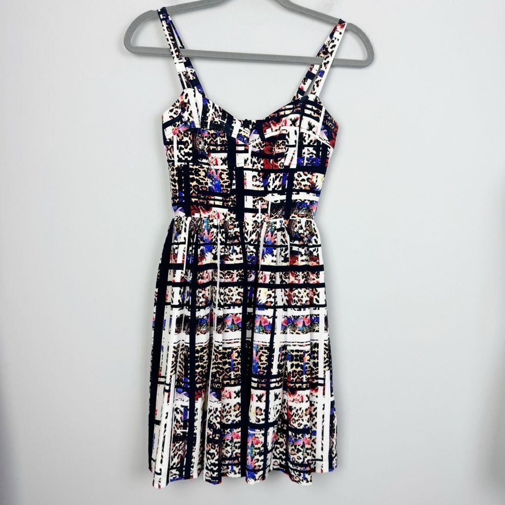 AMANDA UPRICHARD | Champagne Leopard Animal Print Mini Dress Women’s Size P - Picture 4 of 12